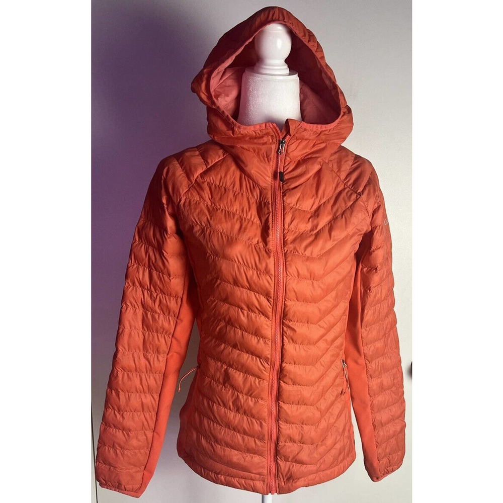 Columbia Women's Powder Lite Hooded Zip Up Jacket Sz M Coral